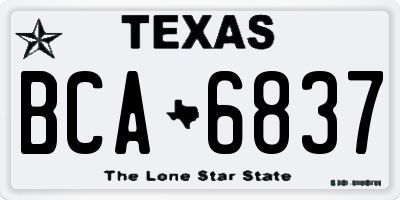 TX license plate BCA6837