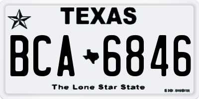 TX license plate BCA6846