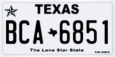 TX license plate BCA6851