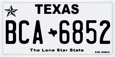 TX license plate BCA6852