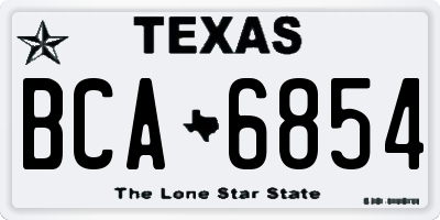 TX license plate BCA6854