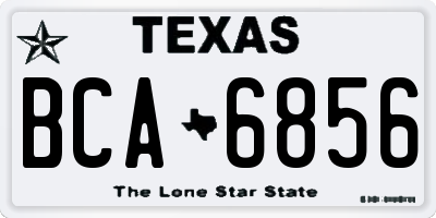 TX license plate BCA6856