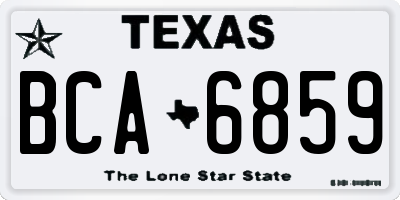 TX license plate BCA6859