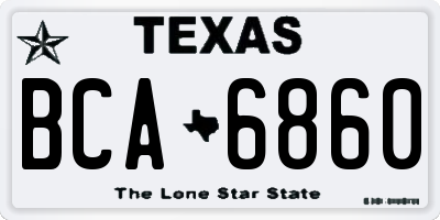TX license plate BCA6860