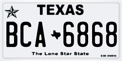 TX license plate BCA6868