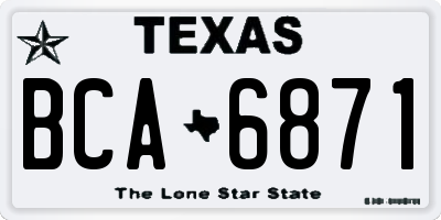 TX license plate BCA6871