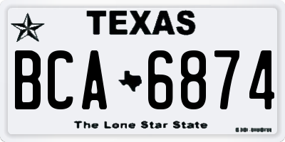 TX license plate BCA6874
