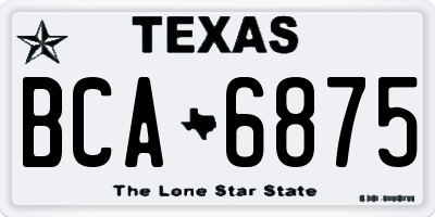 TX license plate BCA6875