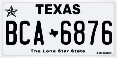 TX license plate BCA6876