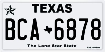 TX license plate BCA6878