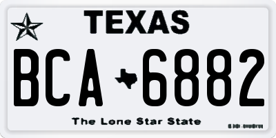 TX license plate BCA6882