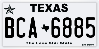 TX license plate BCA6885