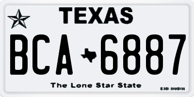 TX license plate BCA6887