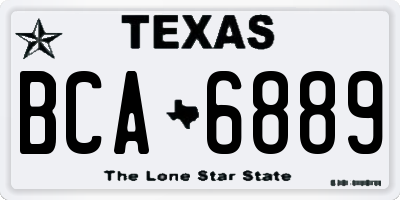 TX license plate BCA6889