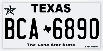 TX license plate BCA6890