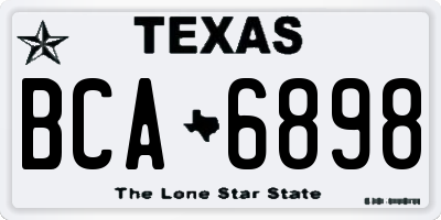 TX license plate BCA6898