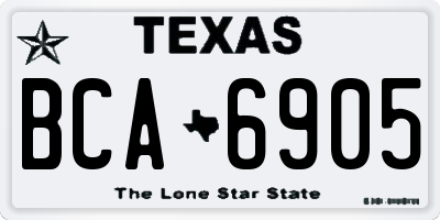 TX license plate BCA6905