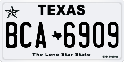 TX license plate BCA6909