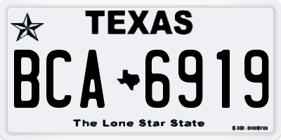 TX license plate BCA6919