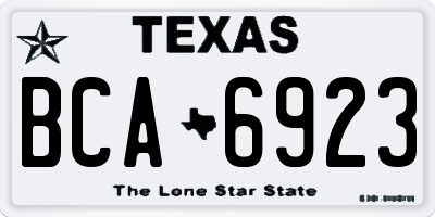 TX license plate BCA6923