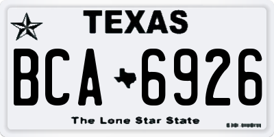 TX license plate BCA6926