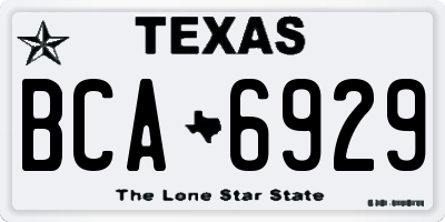 TX license plate BCA6929