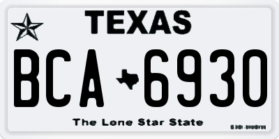 TX license plate BCA6930