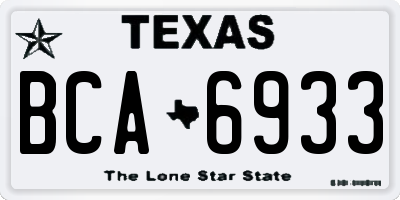 TX license plate BCA6933