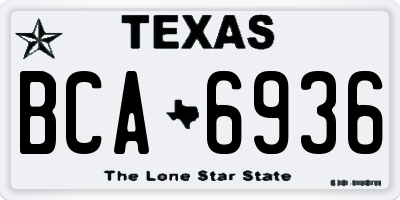 TX license plate BCA6936