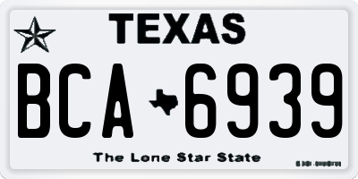 TX license plate BCA6939