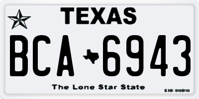 TX license plate BCA6943