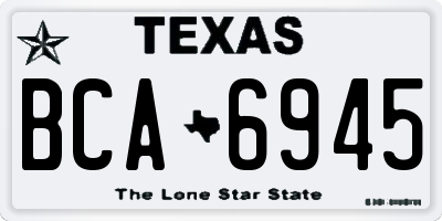 TX license plate BCA6945