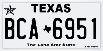 TX license plate BCA6951
