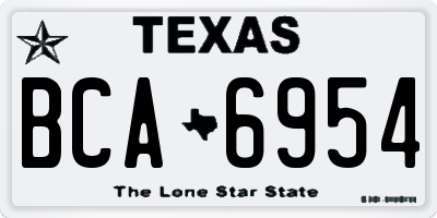 TX license plate BCA6954