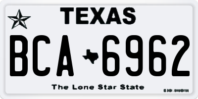 TX license plate BCA6962