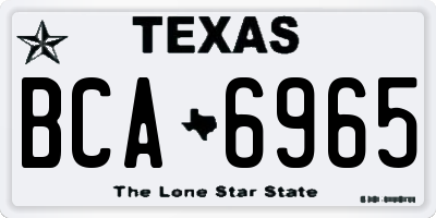 TX license plate BCA6965