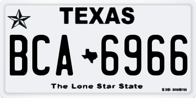 TX license plate BCA6966