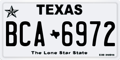 TX license plate BCA6972