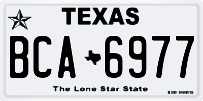 TX license plate BCA6977