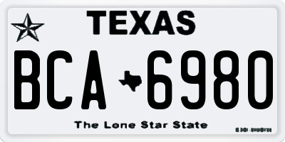TX license plate BCA6980