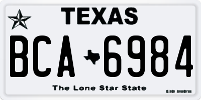 TX license plate BCA6984