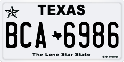 TX license plate BCA6986