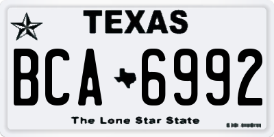 TX license plate BCA6992