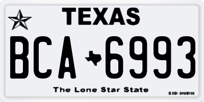 TX license plate BCA6993