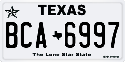 TX license plate BCA6997