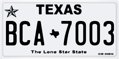 TX license plate BCA7003