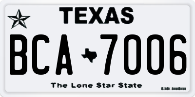 TX license plate BCA7006