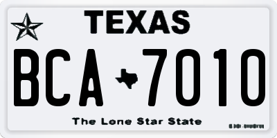 TX license plate BCA7010