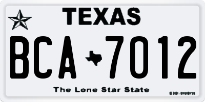 TX license plate BCA7012