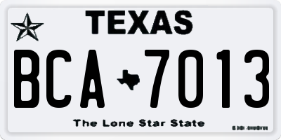 TX license plate BCA7013